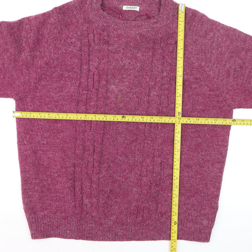 Damart Women’s Purple Cable-Knit Acrylic Pullover Jumper Size L 18/20