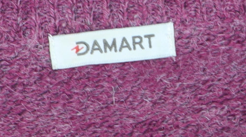 Damart Women’s Purple Cable-Knit Acrylic Pullover Jumper Size L 18/20