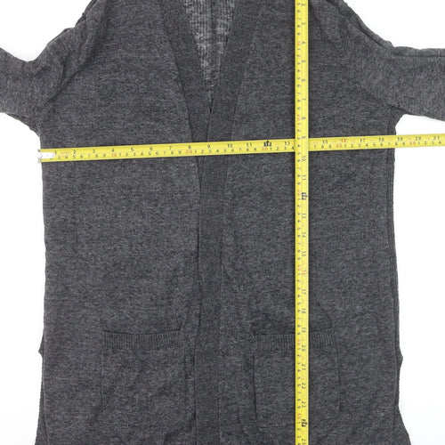 GAP Womens Grey Linen Blend Long Sleeve Open Cardigan M