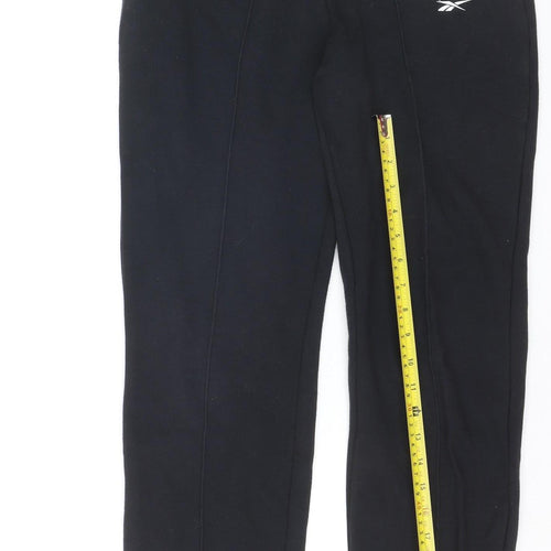 Reebok Women Black Small Jogger Sweatpants Elastic Waist Pockets
