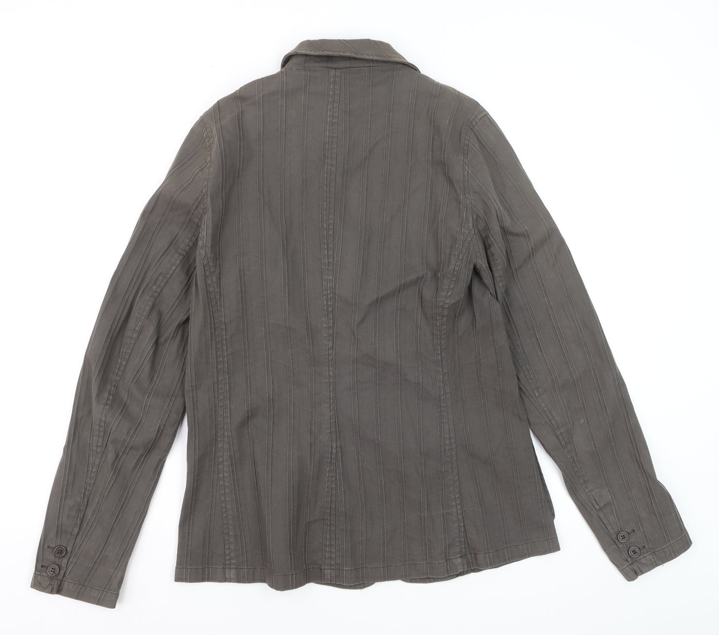 B & D Fashions Women’s Brown Striped Cotton Blazer Jacket Size 12