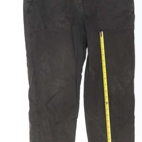 White Stuff Womens Black Cotton Chino Trousers Size 14 Regular