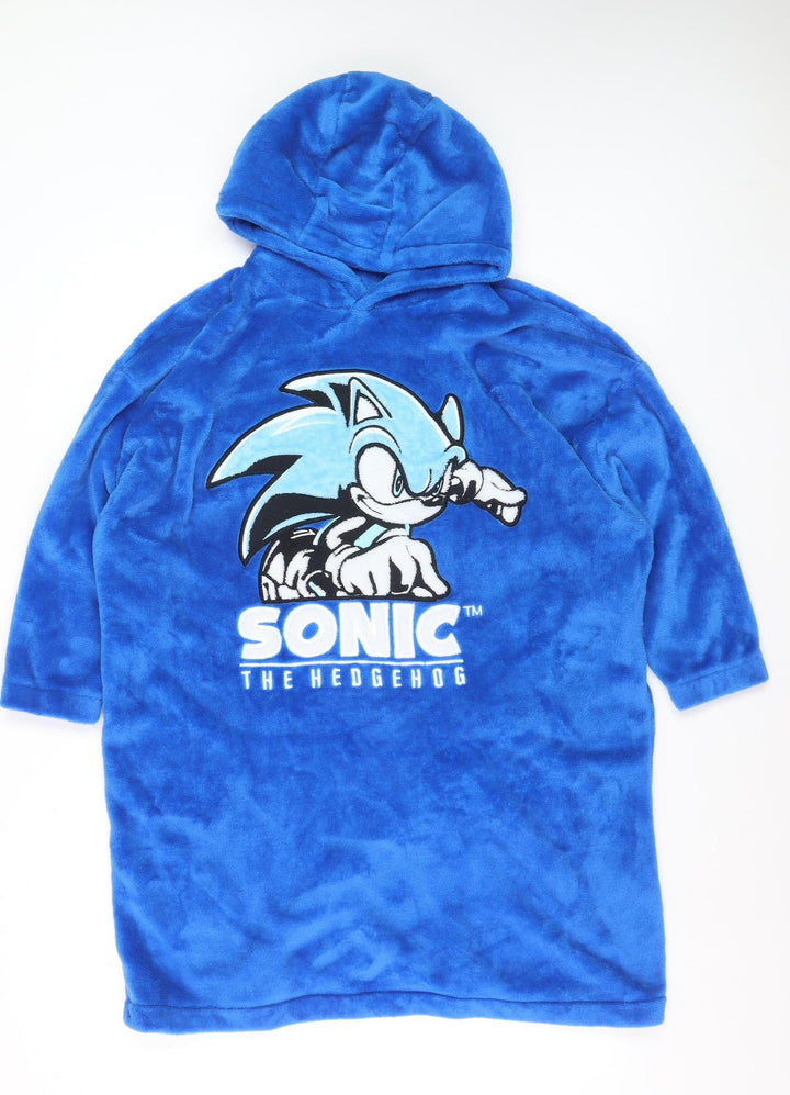 Sonic The Hedgehog Boys Blue Hooded Fleece Robe 7-10 Years