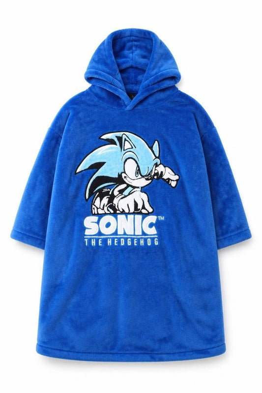 Sonic The Hedgehog Boys Blue Hooded Fleece Robe 7-10 Years