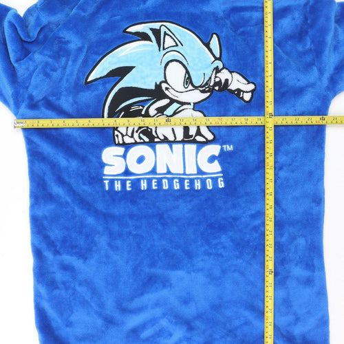 Sonic The Hedgehog Boys Blue Hooded Fleece Robe 7-10 Years