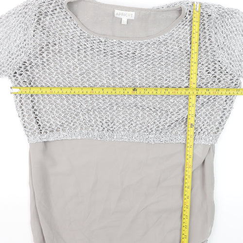 Apricot Women Grey Open-Knit Pullover Jumper Size 12