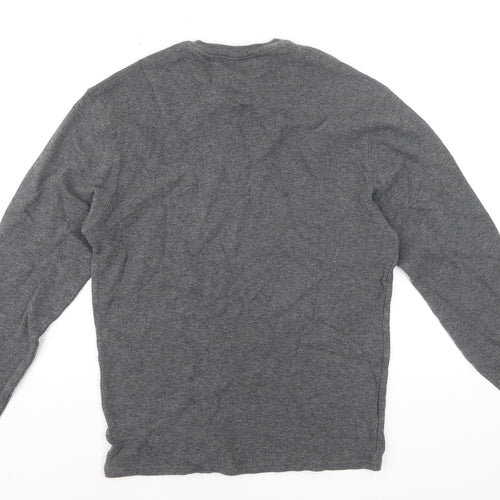 Polo Ralph Lauren Men's Grey Cotton Waffle-Knit Jumper L