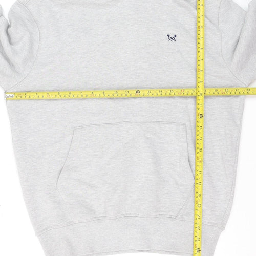 Crew Clothing Company Men Grey Pullover Hoodie M Regular Fit