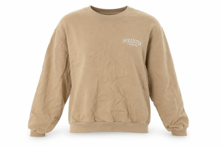Hollister Womens Beige Crew Neck Pullover Sweatshirt M