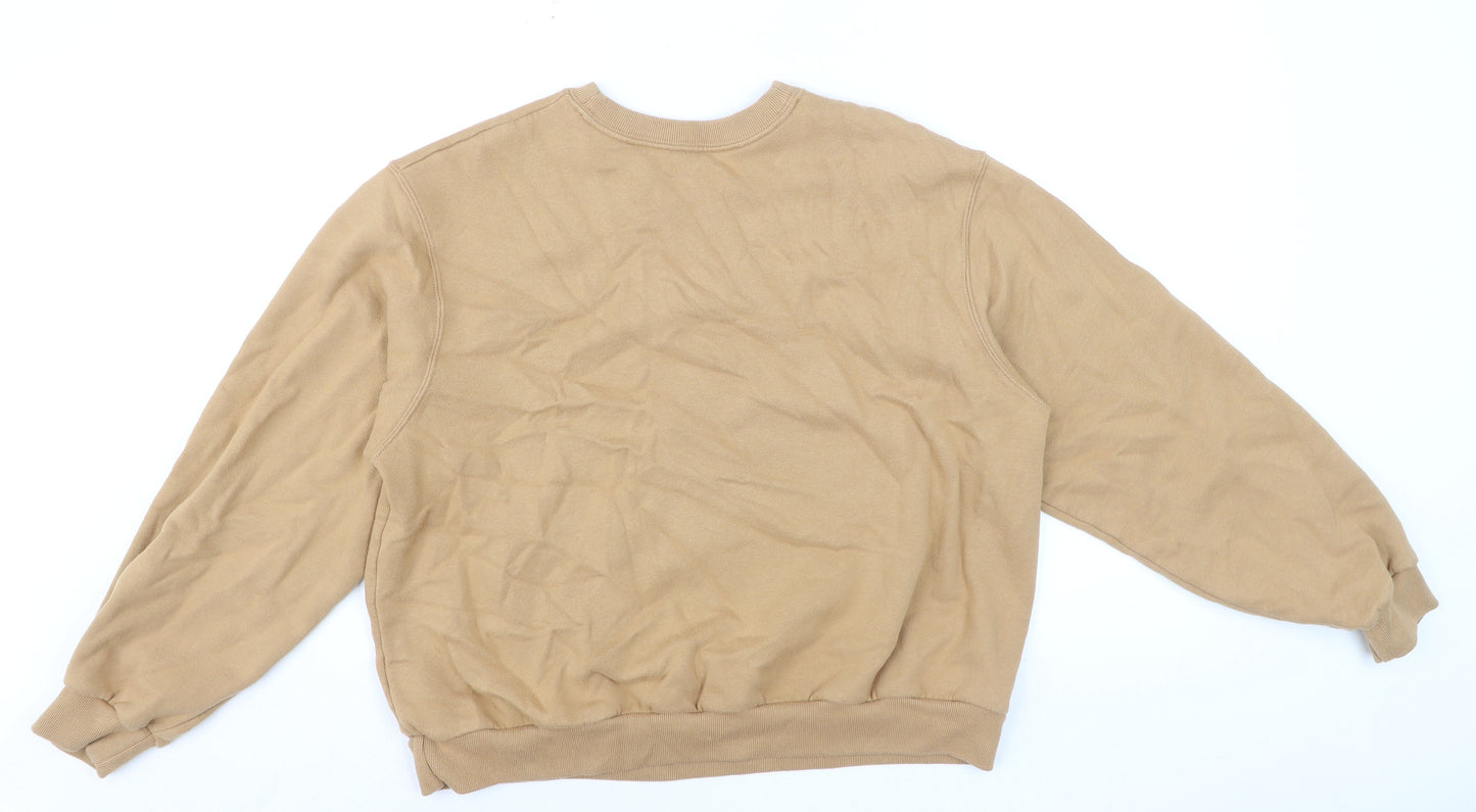 Hollister Womens Beige Crew Neck Pullover Sweatshirt M