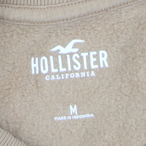 Hollister Womens Beige Crew Neck Pullover Sweatshirt M
