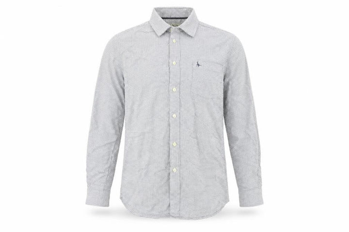 Jack Wills Men's Grey Check Long Sleeve Cotton Button-Up Shirt M