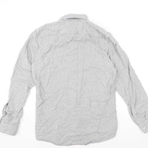 Jack Wills Men's Grey Check Long Sleeve Cotton Button-Up Shirt M