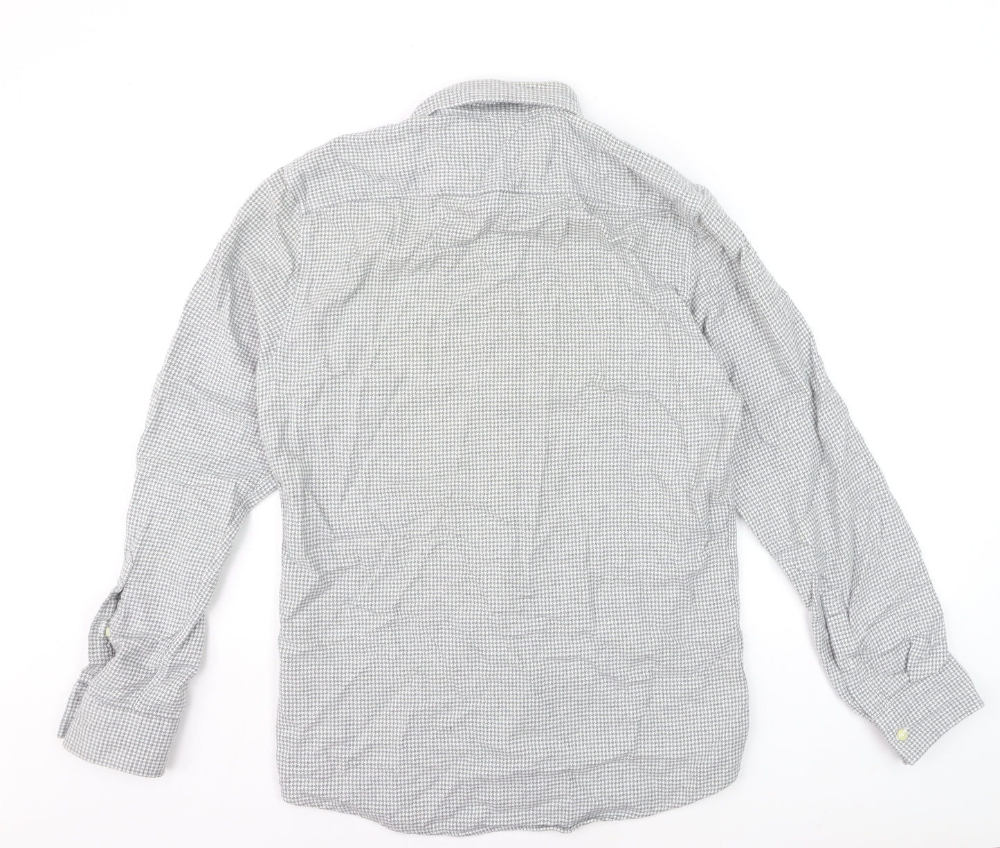 Jack Wills Men's Grey Check Long Sleeve Cotton Button-Up Shirt M