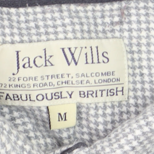 Jack Wills Men's Grey Check Long Sleeve Cotton Button-Up Shirt M