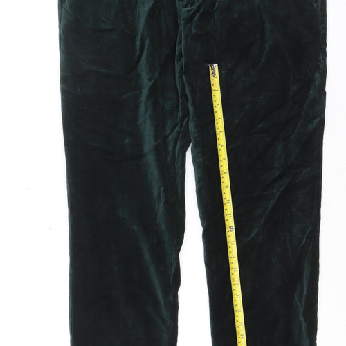 Marks and Spencer Men's Green Velvet Regular Fit Trousers Size 38
