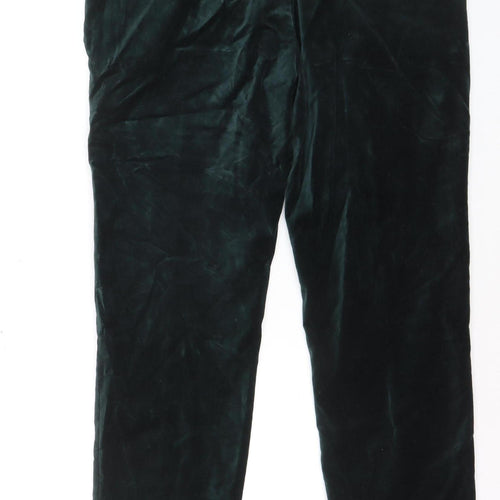 Marks and Spencer Men's Green Velvet Regular Fit Trousers Size 38