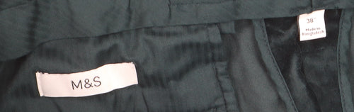 Marks and Spencer Men's Green Velvet Regular Fit Trousers Size 38