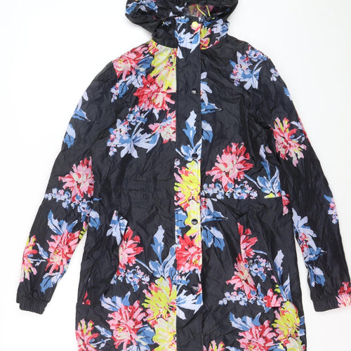 Joules Women’s Multicoloured Floral Waterproof Hooded Rain Coat Size 8
