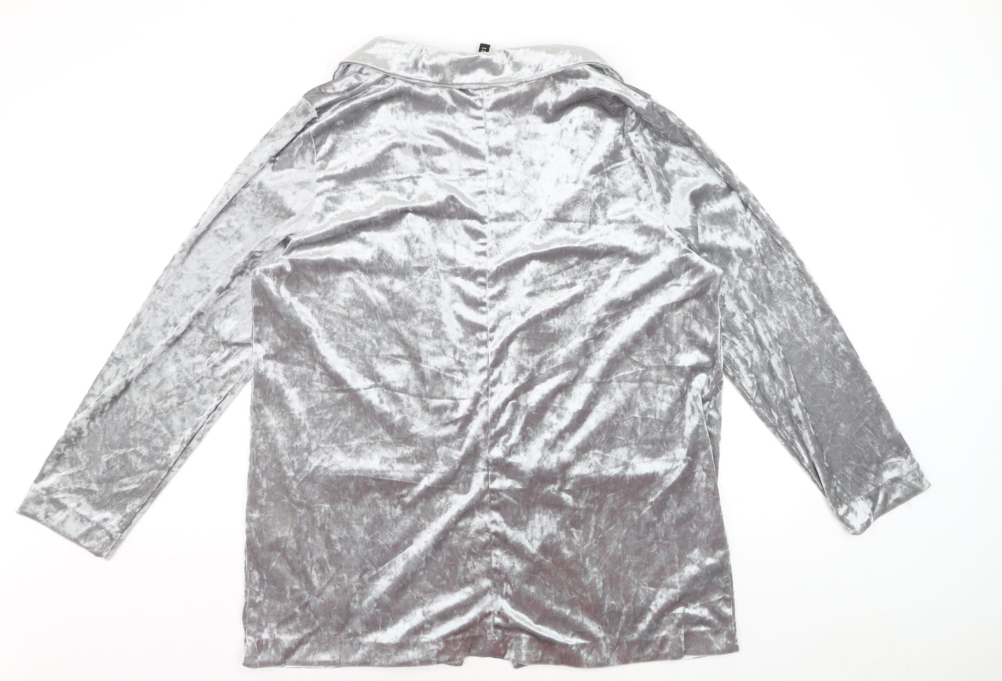 H&M Divided Women’s Silver Velvet Long Sleeve Cardigan Size 14