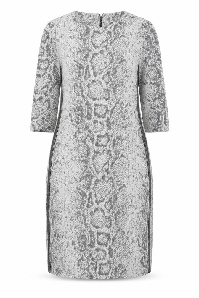 Just White Womens Grey Animal Print Knit Sheath Dress Size 10