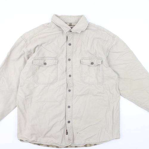 Levi Strauss & Co Men's Beige XL Cotton Lined Button-Up Shirt