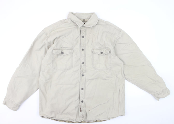 Levi Strauss & Co Men's Beige XL Cotton Lined Button-Up Shirt