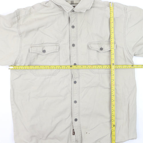Levi Strauss & Co Men's Beige XL Cotton Lined Button-Up Shirt