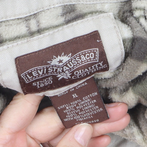 Levi Strauss & Co Men's Beige XL Cotton Lined Button-Up Shirt
