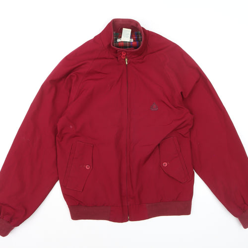 Izod Men's Red Bomber Jacket Size S Cotton Blend Full Zip