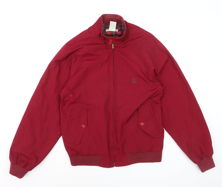 Izod Men's Red Bomber Jacket Size S Cotton Blend Full Zip