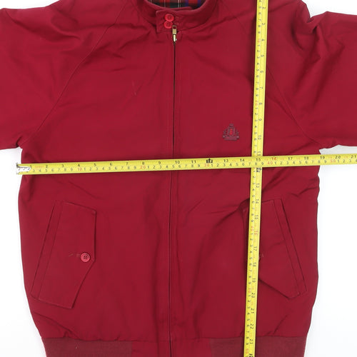 Izod Men's Red Bomber Jacket Size S Cotton Blend Full Zip
