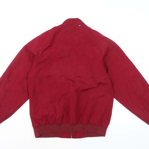 Izod Men's Red Bomber Jacket Size S Cotton Blend Full Zip