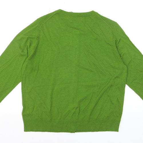 Marks and Spencer Women Green Size 18 Merino Wool Button Cardigan