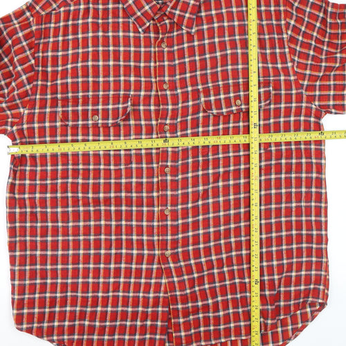 Susquehanna Trail Outfitters Men's Red Check Flannel Button-Up Shirt L