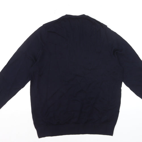 Marks and Spencer Men’s Blue Merino Wool Crew Neck Jumper Size L