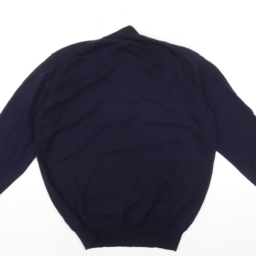 Marco Fiori Men’s Blue XL 1/2 Zip Merino Wool Jumper