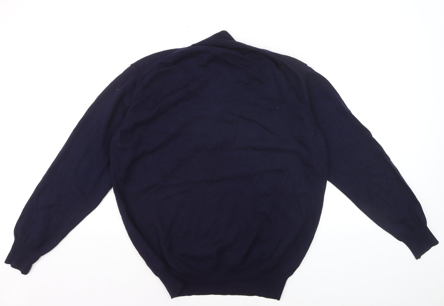 Marco Fiori Men’s Blue XL 1/2 Zip Merino Wool Jumper