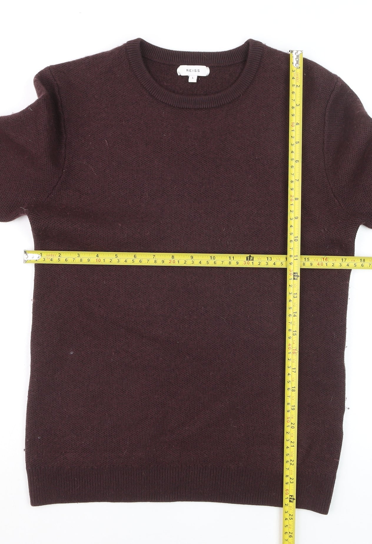 Reiss Men’s Brown Wool Blend Crew Neck Jumper Size L