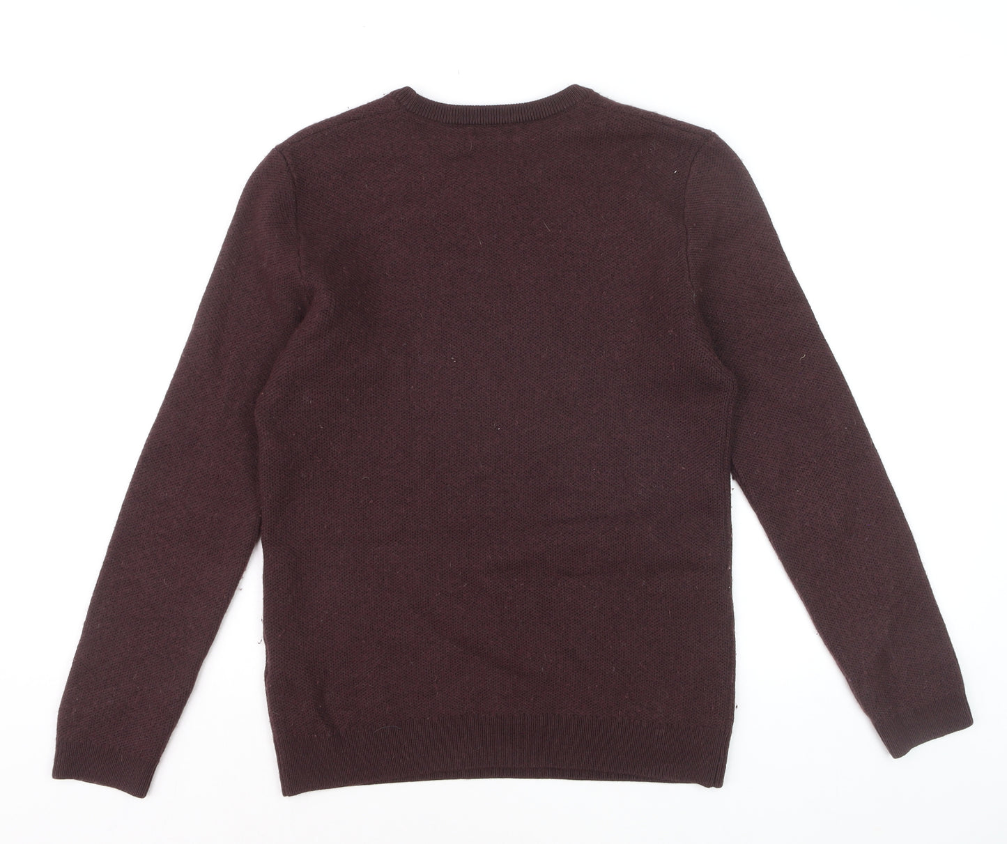 Reiss Men’s Brown Wool Blend Crew Neck Jumper Size L