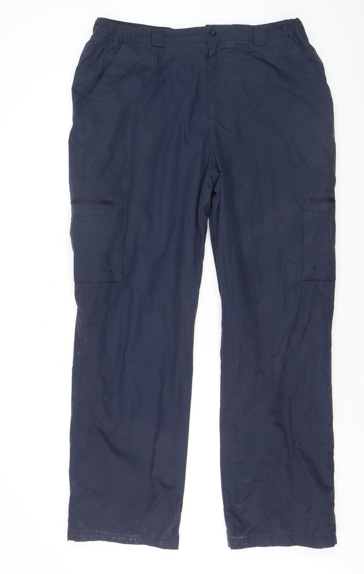Mountain Warehouse Men's Navy Cargo Trousers Size 38 Relaxed Fit