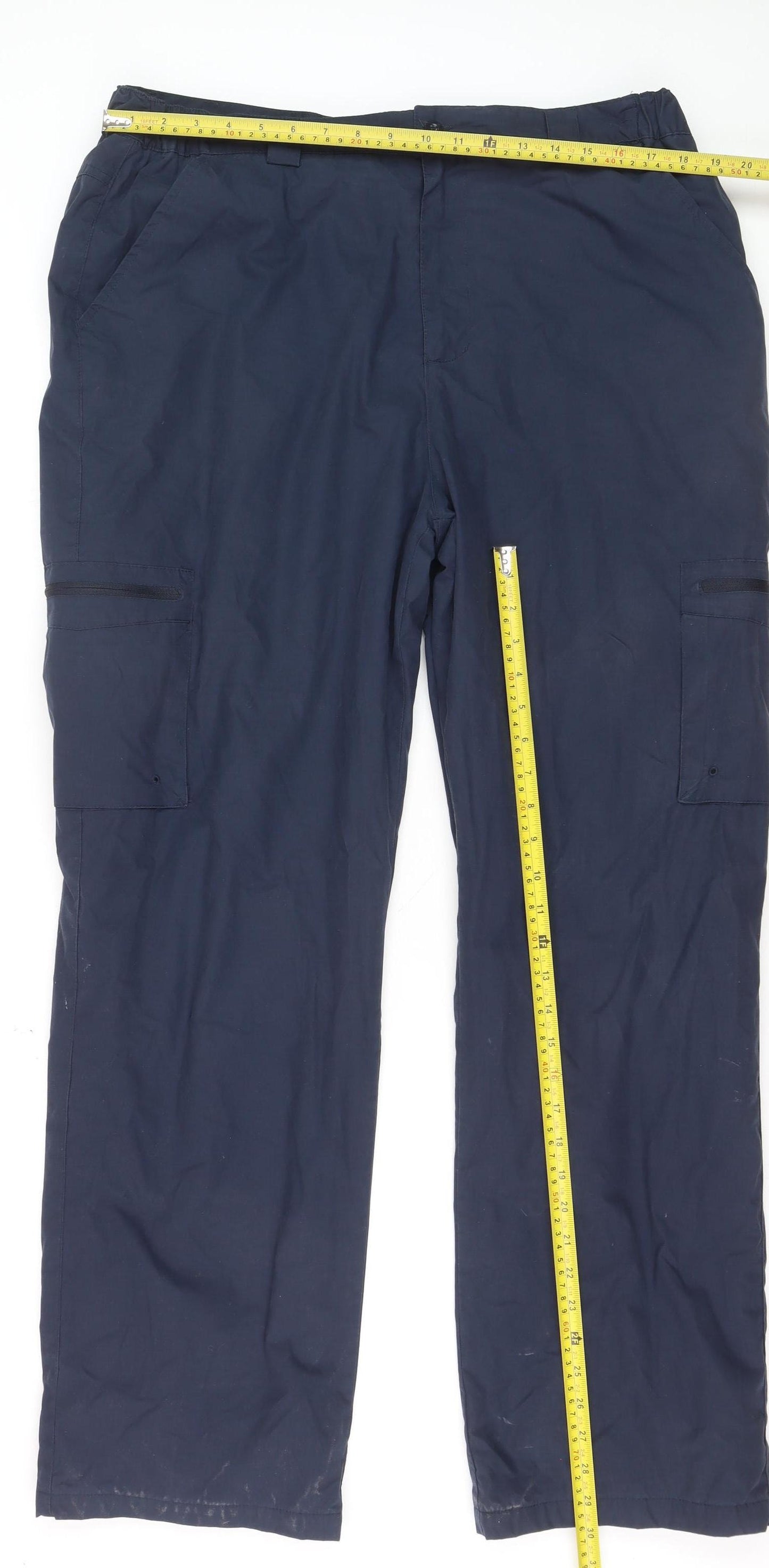 Mountain Warehouse Men's Navy Cargo Trousers Size 38 Relaxed Fit