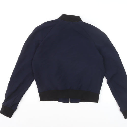 Guess Men's Blue Bomber Jacket Small Retro Zip Style