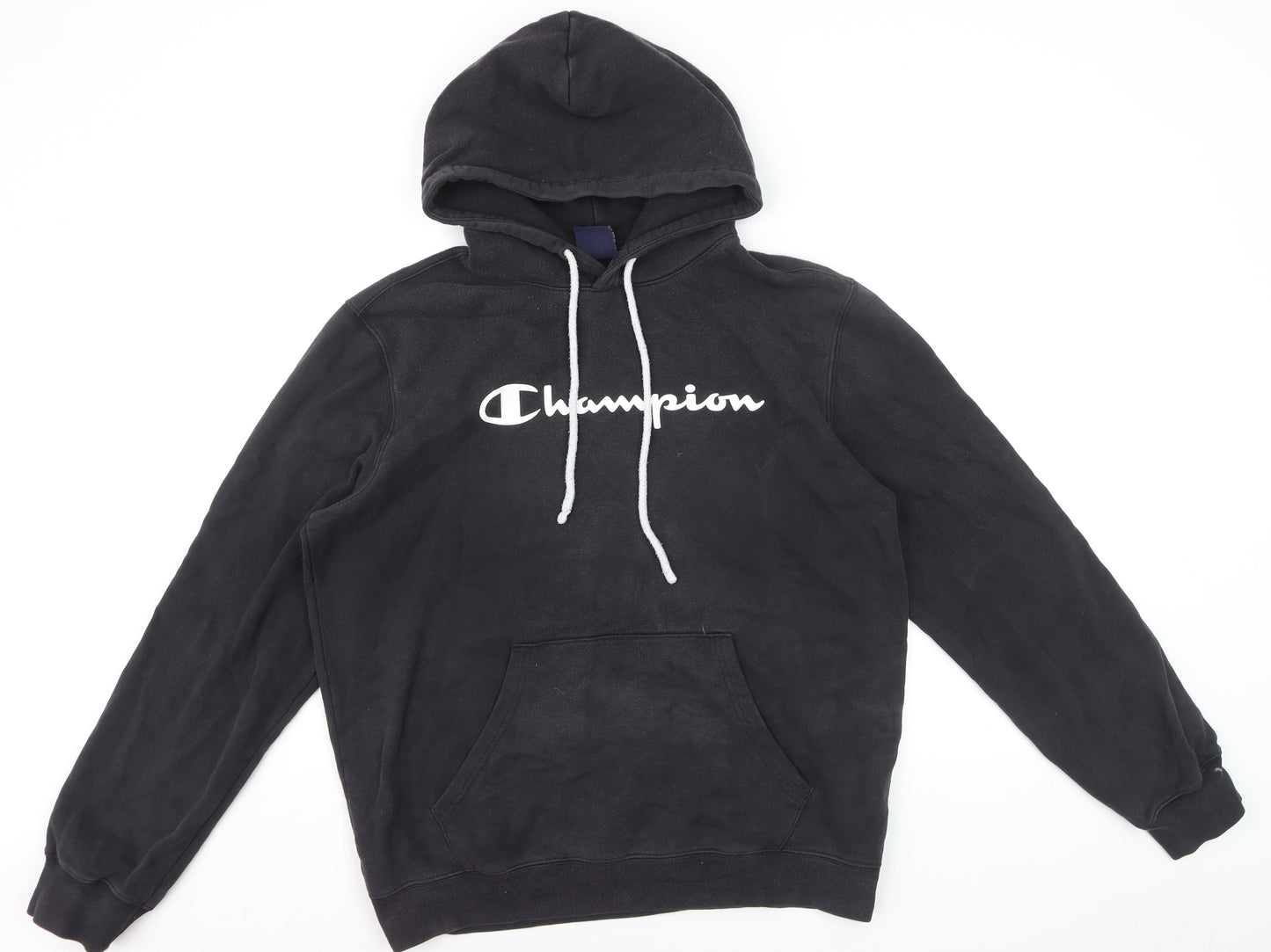 Champion Men's Black Pullover Hoodie L Fleece Sportswear