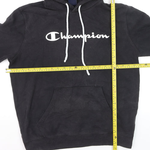 Champion Men's Black Pullover Hoodie L Fleece Sportswear