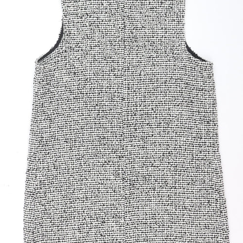 Marks and Spencer Women Black Knee Length Tweed Shift Dress Size 14