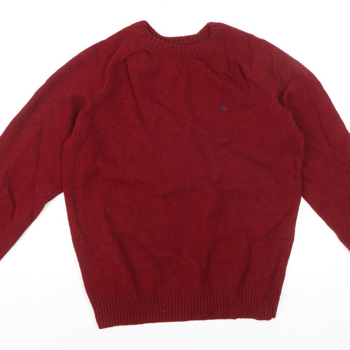 Original Penguin Men's Red Wool Crew Neck Pullover Jumper Size L
