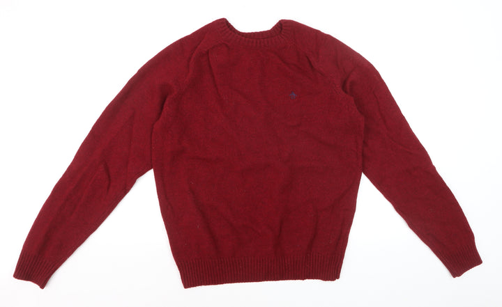 Original Penguin Men's Red Wool Crew Neck Pullover Jumper Size L