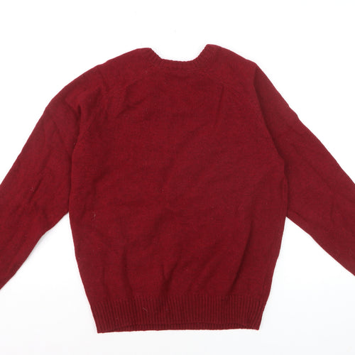 Original Penguin Men's Red Wool Crew Neck Pullover Jumper Size L