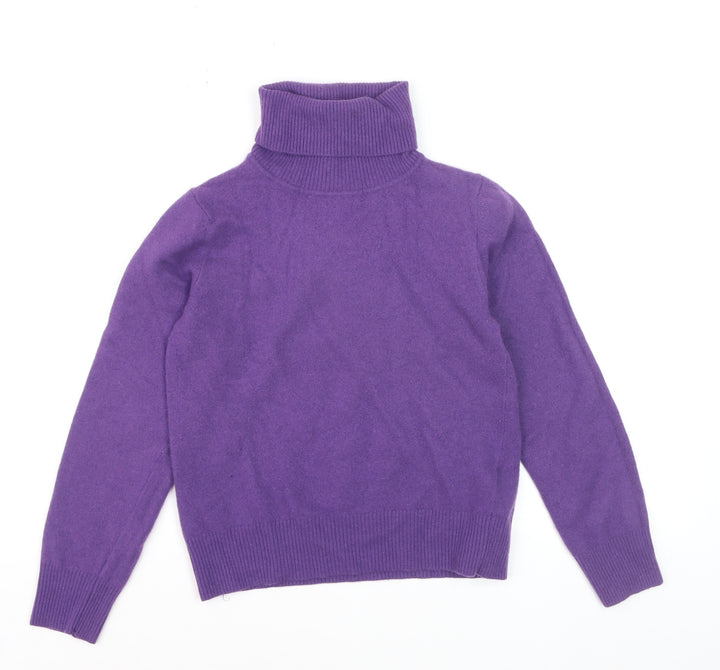 Benetton Women's Purple Wool Roll Neck Jumper Size M